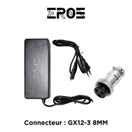 Chargeur universel trottinette électrique batterie 72v, connecteur gx12-3 8mm
