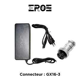 Chargeur rapide universel trottinette électrique batterie 36v, connecteur gx16-3