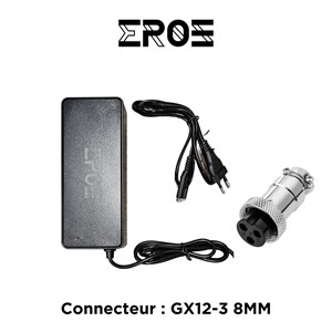 Chargeur rapide trottinette électrique batterie 36v, connecteur gx12-3 8mm