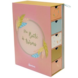 Coffret boîte à trésors et journal de naissance happy