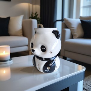 Brûle-parfum panda en céramique – diffuseur d’huiles ou cires – 38 ml