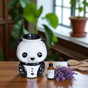 Brûle-parfum panda en céramique – diffuseur d’huiles ou cires – 38 ml