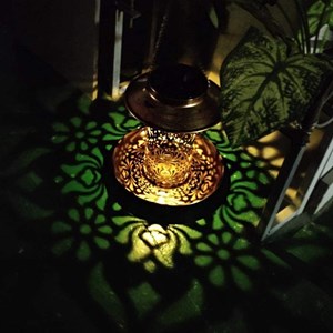 Lanterne solaire led chaude, mangeoire oiseaux, 19x20 cm