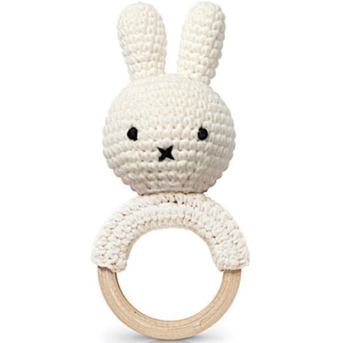 Just Dutch - Hochet anneau de dentition miffy blanc
