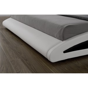 Brixton lit avec led 140 x 190 cm en pu blanc