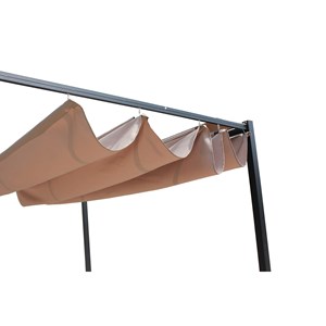Tusa pergola autoportante 3 x 3 m en acier avec toile taupe