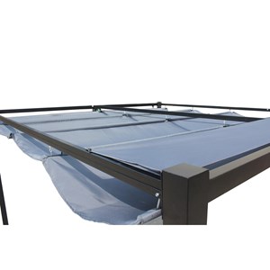 Tusa pergola autoportante 3 x 3 m en acier avec toile grise
