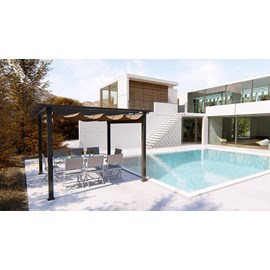 Regia tonnelle autoportante 3 x 3 m en aluminium et toile taupe