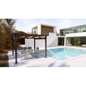 Regia tonnelle autoportante 3 x 3 m en aluminium et toile taupe