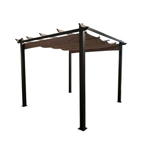 Regia tonnelle autoportante 3 x 3 m en aluminium et toile taupe