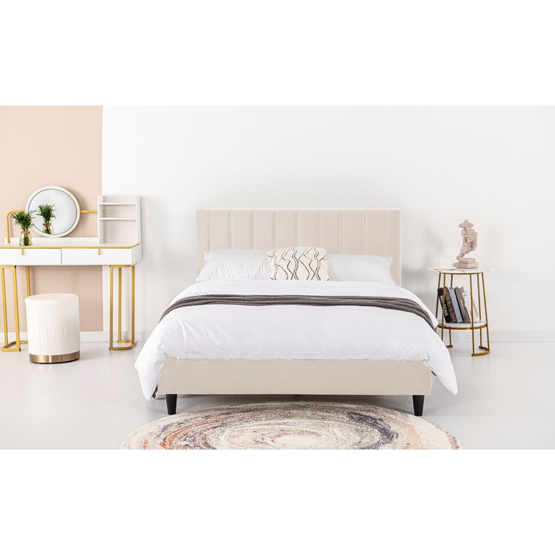 Cambridge lit 140x190 cm en velours beige