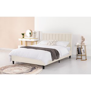 Cambridge lit 140x190 cm en velours beige