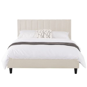 Cambridge lit 160x200 cm en velours beige