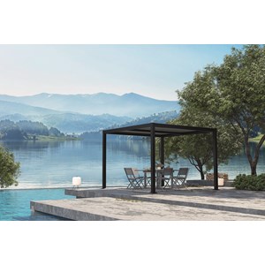 Milos pergola bioclimatique grise 3x3 m