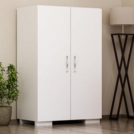 Tia meuble à chaussures - 4 rangements - blanc