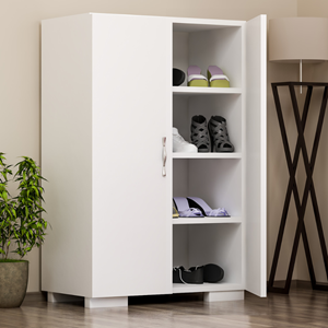 Tia meuble à chaussures - 4 rangements - blanc