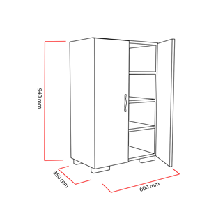 Tia meuble à chaussures - 4 rangements - blanc