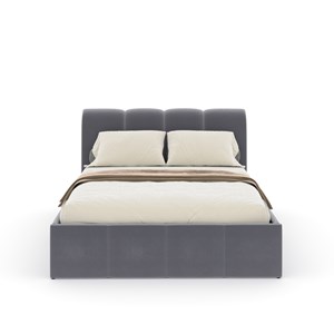 Baltimore lit nuage coffre 160x200cm velours gris