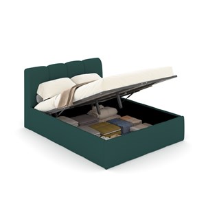 Baltimore lit nuage coffre 140x190cm velours vert