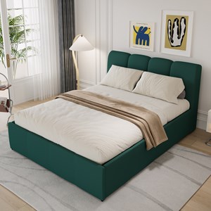 Baltimore lit nuage coffre 140x190cm velours vert