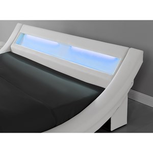 Paddington lit avec led 140 x 190 cm en pu blanc