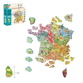 Carte de la france en magnets en bois