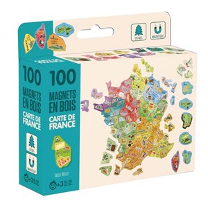 Carte de la france en magnets en bois