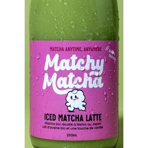 Matcha latte, pack de 12 bouteilles de 250 ml, vegan, fabriqué en france