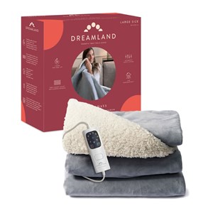 Dreamland couverture grise et sherpa en velours - pyjama days - large