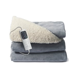 Dreamland couverture grise et sherpa en velours - pyjama days - large