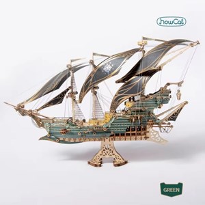 Future corsair ship - green - maquette