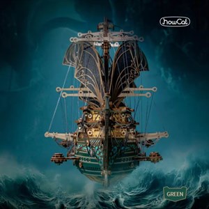 Future corsair ship - green - maquette