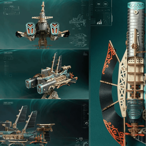 Undersea masterpiece - black - maquette puzzle 3d