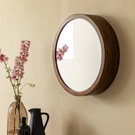 Miroir étagères manguier foncé
