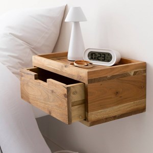 Chevet mural carré bois acacia