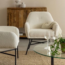 Fauteuil tissu bouclette kanoa