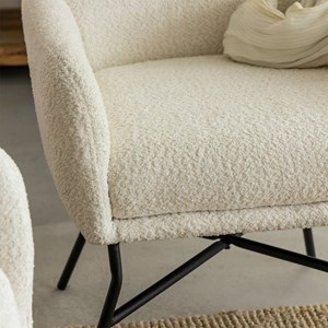 Fauteuil tissu bouclette kanoa