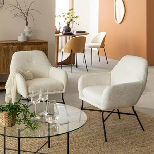 Fauteuil tissu bouclette kanoa