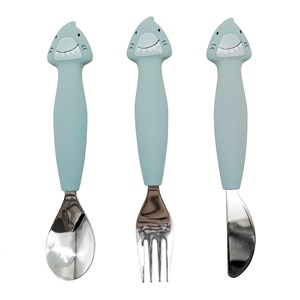 Couverts 3 pièces en silicone mr shark