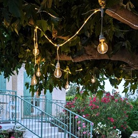 Guirlande guinguette led blanc chaud 4,5 m - ambiance chaleureuse extérieure