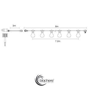 Guirlande guinguette led multicolore 7,2 m – solaire et secteur