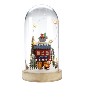 Cloche en verre led blanc chaud, 10 micro-led, déco de noël à poser
