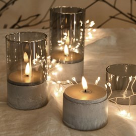 Lot de 3 bougies led effet flamme, blanc chaud, avec minuterie 6 h