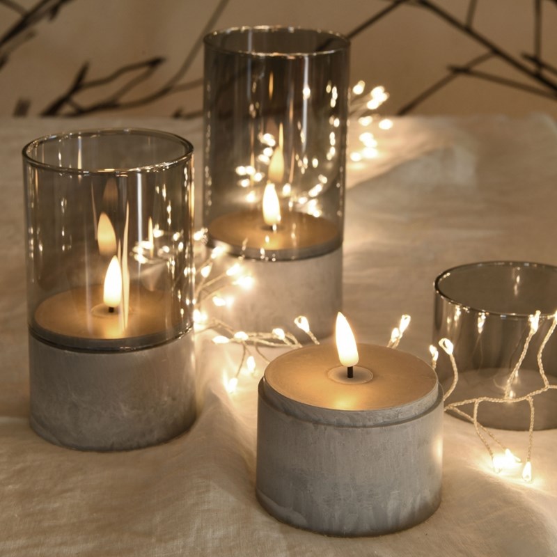 Lot de 3 bougies led effet flamme, blanc chaud, avec minuterie 6 h