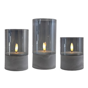 Lot de 3 bougies led effet flamme, blanc chaud, avec minuterie 6 h