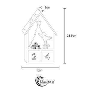 Calendrier de l’avent en bois avec led blanc chaud, style artisanal