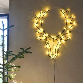 Motif lumineux tête de cerf à suspendre