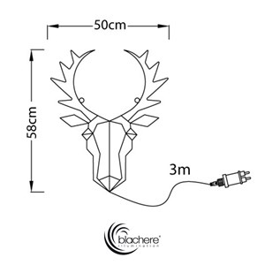 Motif lumineux tête de cerf à suspendre