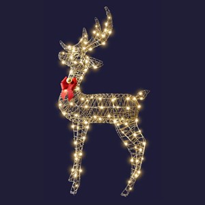 Décor renne lumineux et structure en métal