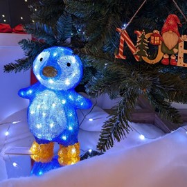 Pingouin acrylique lumineux déco de noël